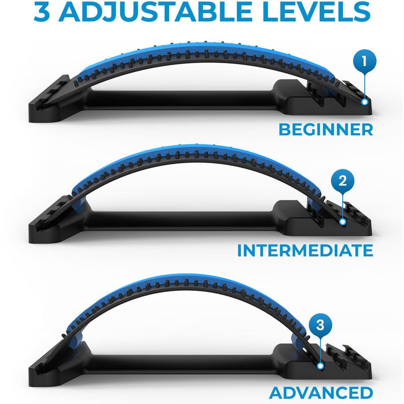 [Australia - AusPower] - Everlasting Comfort Back Stretcher for Lower Back Pain Relief - Adjustable Spine Decompressor, Lumbar Support, Back Pain Relief Products, with 88 Acupressure Nodes and Memory Foam Pad - Back Cracker 