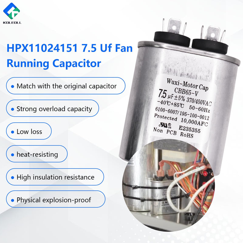 HPX11024151 7.5 Uf Fan Run Capacitor Replacement for Hayward Heatpro Heat Pump
