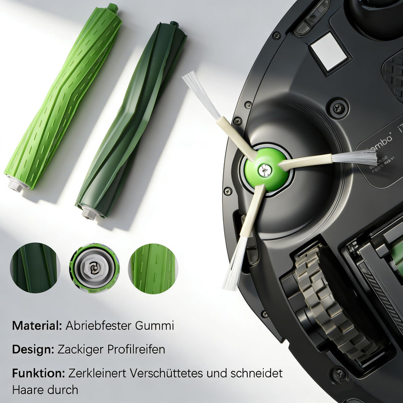 [Australia - AusPower] - 26 Replacement Parts for iRobot Roomba i7 i7+ i3 i3+ i4 i4+ i5 i5+ i6 i6+ i8 i8+ E5 E6 E7 Robot Vacuum Accessories, 2 Rubber Roller 8 Filters 8 Side Brushes 8 Vacuum Bags（NOT Fit the Combo J7+） 26Pcs Roomba I7 Parts 