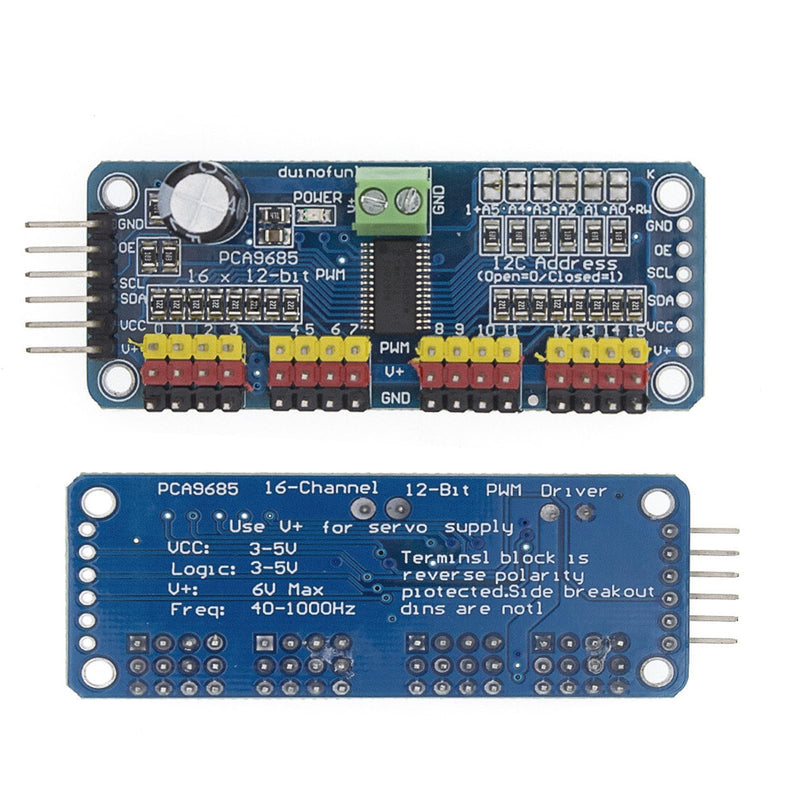 PCA9685 PWM Motor Driver 16 Channel 12-Bit PWM IIC Module Pack of 4 | Expandable 16-port driver module, for robot PWM generator board