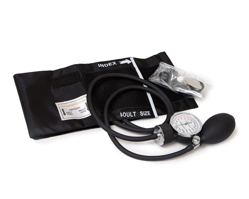 [Australia - AusPower] - Primacare DS-9181-BK Professional Aneroid Sphygmomanometer and Sprague Rappaport Stethoscope, Manual Blood Pressure Kit with Cuff and Carrying Case, Black 