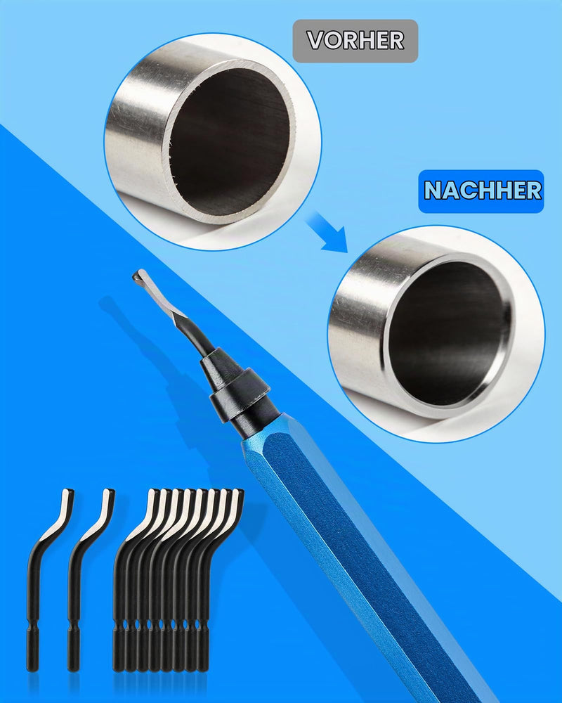 Deburring tool, universal deburring tool, 360° rotatable | With 10 high-quality blades, hand deburrer for metal, plastic & 3D printing tool - deburring tool - deburrer for 3D printing/aluminum