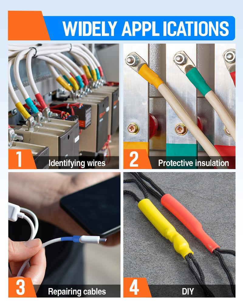 [Australia - AusPower] - Heat Shrink Tubing-3:1 Adhesive Lined, Shrinkable Wire Wrap Tube, Marine-Grade Waterproof, Insulated & Sealed, Oil/Wear Resistant for Industrial, Automotive, Wire/Cable Repair (108pcs) 108pcs 
