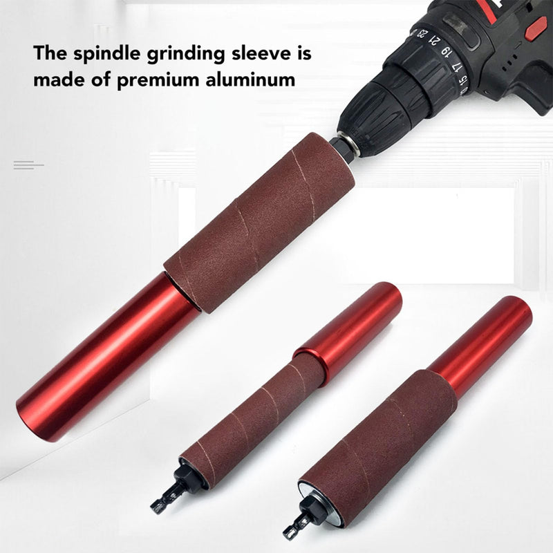 Spindle Sander Adapter, Hand Rubber Grinding Drum, 1.5 Inch Mandrel, Drill Grinding Mandrel Kit, Aluminum Alloy Spindle Sander Sleeves for Wood and Metal