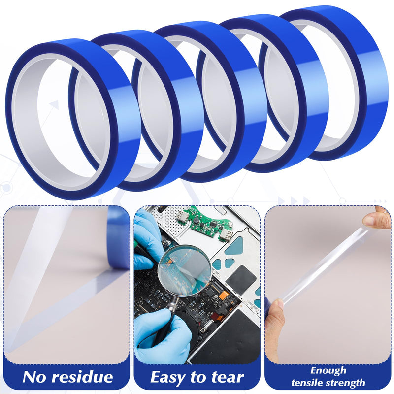[Australia - AusPower] - 5 Rolls 20mm × 30m (98ft) Blue Sublimation Tape Heat Transfer Tape Sublimation Heat Resistant Tape, Heat Transfe Tape for Sublimation Printer Electronic Soldering, No Residue 
