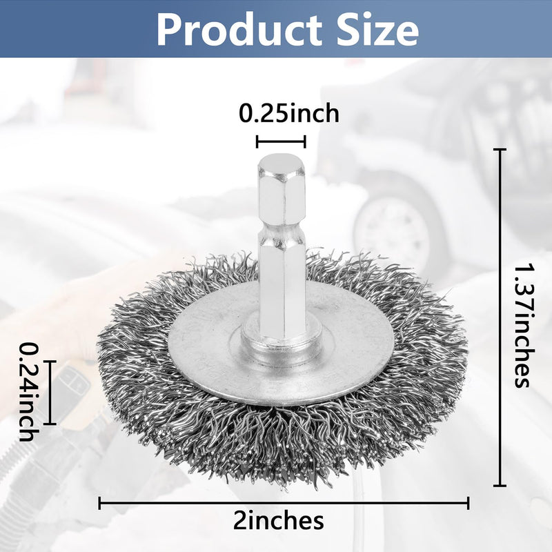 [Australia - AusPower] - 10PCS Wire Wheel Brush for Drill, High Carbon Steel Wire Brush with 1/4" Hex Shank, Skilled in Handling Metal & Nonmetal Surfaces 