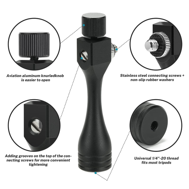 [Australia - AusPower] - Binocular Tripod Adapter 1/4-20Inch Threading, Quick Release Adapter for Attaching Binoculars to a Tripod Detachable Mount（Black） Bino Tripod Adapter Zhongzhen Tripod Mount Adapter Connection screws X1 