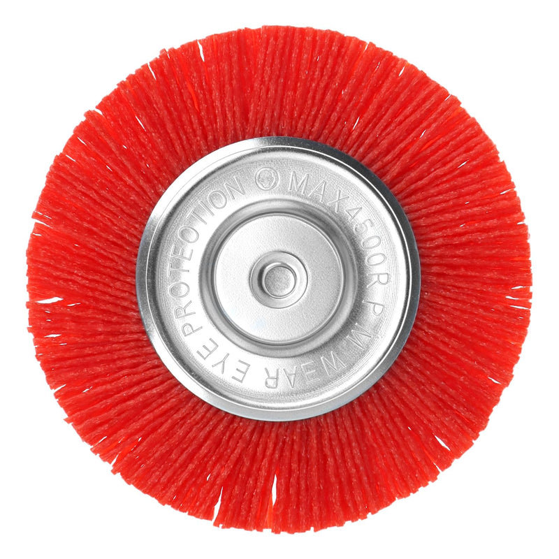 QWORK Nylon Disc Brush Diameter 100 mm, Grit 80, Hexagonal Shaft 1/4 Inch for Efficient Polishing and Grinding Grainy 80