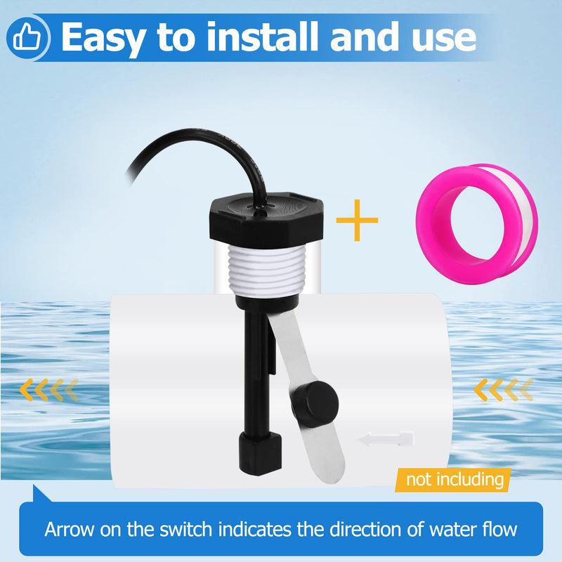 GLX-FLO-RP Flow Switch Assembly for All Hayward Goldline Aquarite Salt Systems, Metal Induction Structure Pool Flow Sensor Suitable Hayward Salt Cell & Chlorine Generator with 15-Feet Cable 1