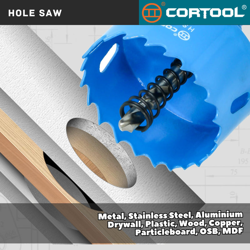 [Australia - AusPower] - 1 Inch Hole Saw with Arbor for Metal and Wood Cutting, Bi-Metal Hole Cutter, 1" Hole Saw Kit for Drywall, Wood, PVC Boards, Fiberglass and Vent Pipes 1"（25mm） 