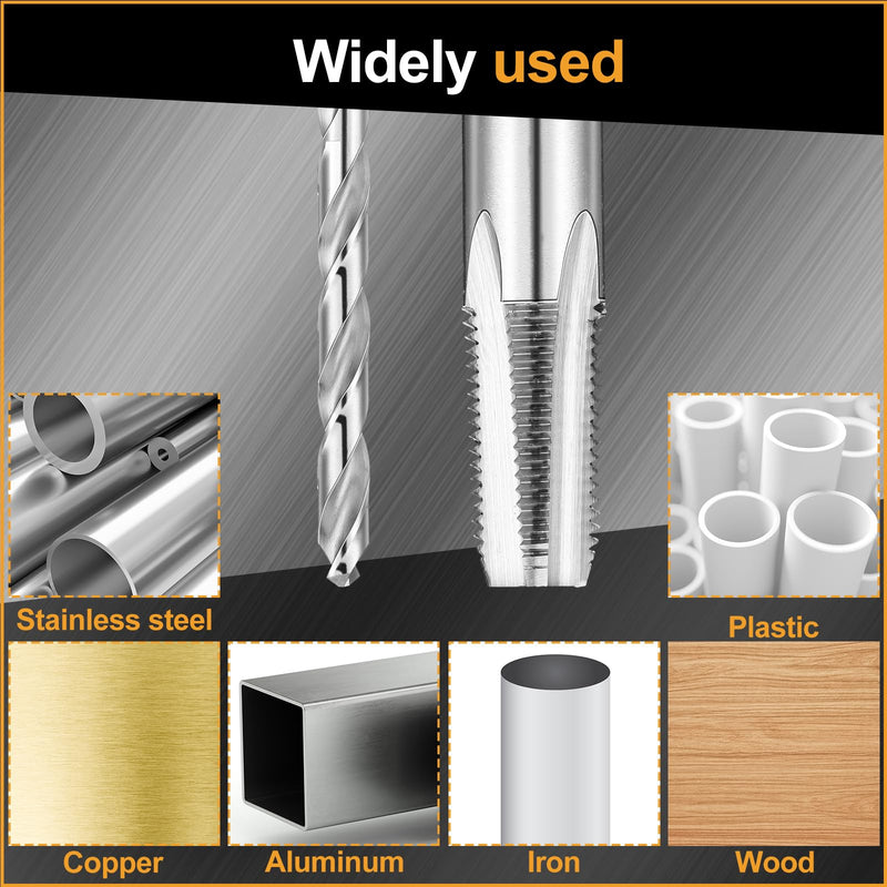 [Australia - AusPower] - 1/4-18 Npt Tap 7/16 Drill Bit, M2(6542) High Speed Steel Tap and Drill Bit Sets for Accurate Threads, Assorted Plumbers Mechanics DIY Thread Cutting Tools 1/4-18 NPT Tap 7/16 Drill Bit 