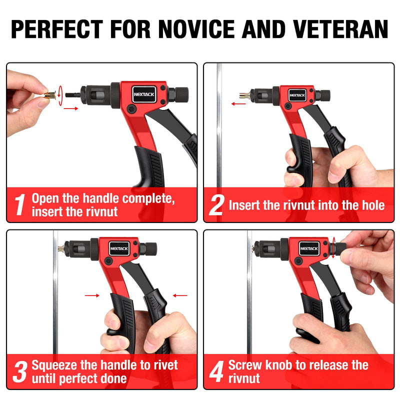 [Australia - AusPower] - Rivet Nut Tool Mandrel Tip & Nosepiece Set 6-32, 10-32 & 20 Rivet Nut Kit for NEXTACK NT600, NT700 & NT800, Rivnut Tool 607 & 1442 Swap Spare Parts, Nutsert Kit Accessories 6-32, 10-32 mandrel & 20 rivnuts 