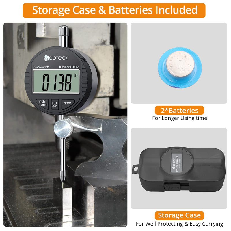 [Australia - AusPower] - Neoteck 1''/25.4mm | Digital Probe Indicator-Silver+Black 