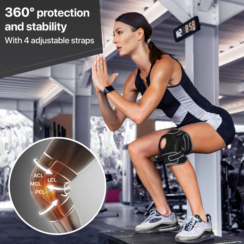 [Australia - AusPower] - DR. BRACE ELITE Knee Brace with Side Stabilizers & Patella Gel Pads for Maximum Knee Pain Support and fast recovery for men and women-Please Check How To Size Video (Mercury, Large) Mercury 