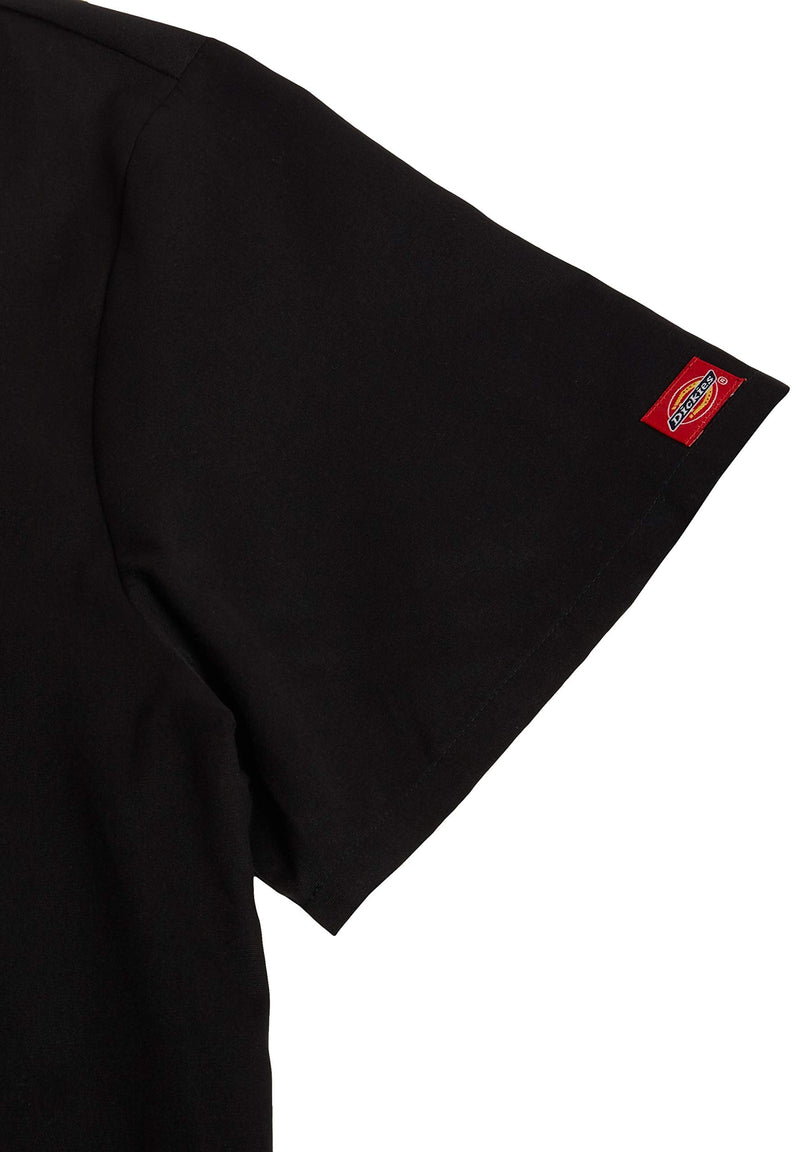 [Australia - AusPower] - Dickies EDS Signature Scrubs for Women and Scrubs for Men, Unisex One Pocket V-Neck Top in Soft Brushed Poplin 83706 Large Black 
