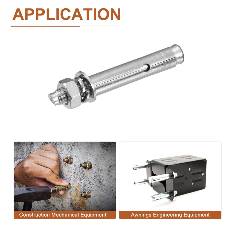 [Australia - AusPower] - M8 x 70 Hex Expansion Bolts - 5Pack - Good for Concrete Dry Brick Block Walls - 304 Stainless Steel - Silver M8 x 70 5 