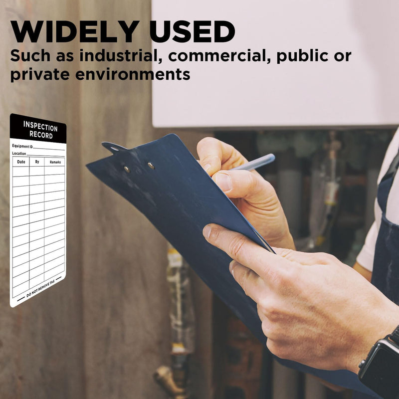Adhesive Inspection Record Labels - 200 Pack Safety Inspection Stickers for Equipment Maintenance Quality Control & Accident Prevention Self Adhesive Stickers 5"x 3"