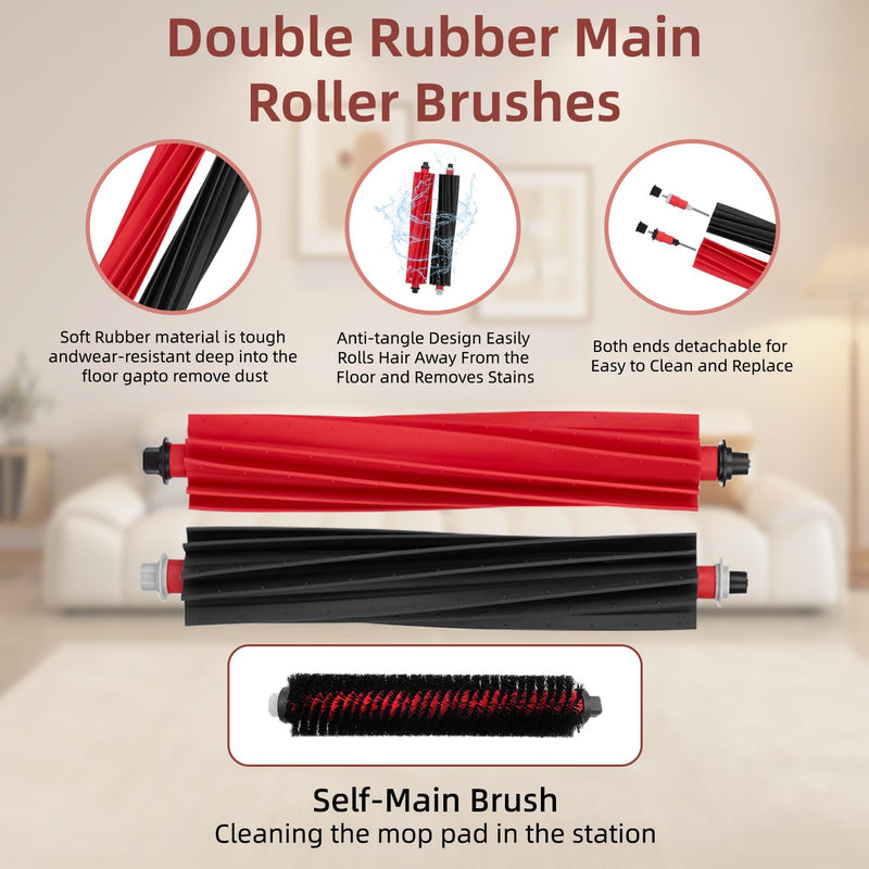28 Pack Accessories Compatible with Roborock S8 MaxV Ultra Robot Vacuum,Main Brushes,Dust Bags,Mop Cloths,Edge Mop Cloths,Filters,Side Brushes,Self-Main Brush,Cleaning Brush, Screwdriver 28 Pack
