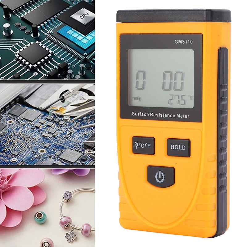 [Australia - AusPower] - Surface Resistance Meter,GM3110 Anti?Static Surface Resistance Tester with High?Definition LCD Backlight Digital Display,High-Precision Handheld Earth Insulation Resistance Tester, surface resist 