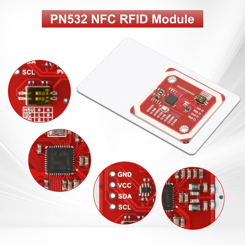 PN532 NFC NXP RFID Module V3 Kit AYWHP 1 Piece Near Field Communication Reader Module Kit I2C, NFC RFID Card Read Module RFID Reader NFC Sticker Compatible with Arduino