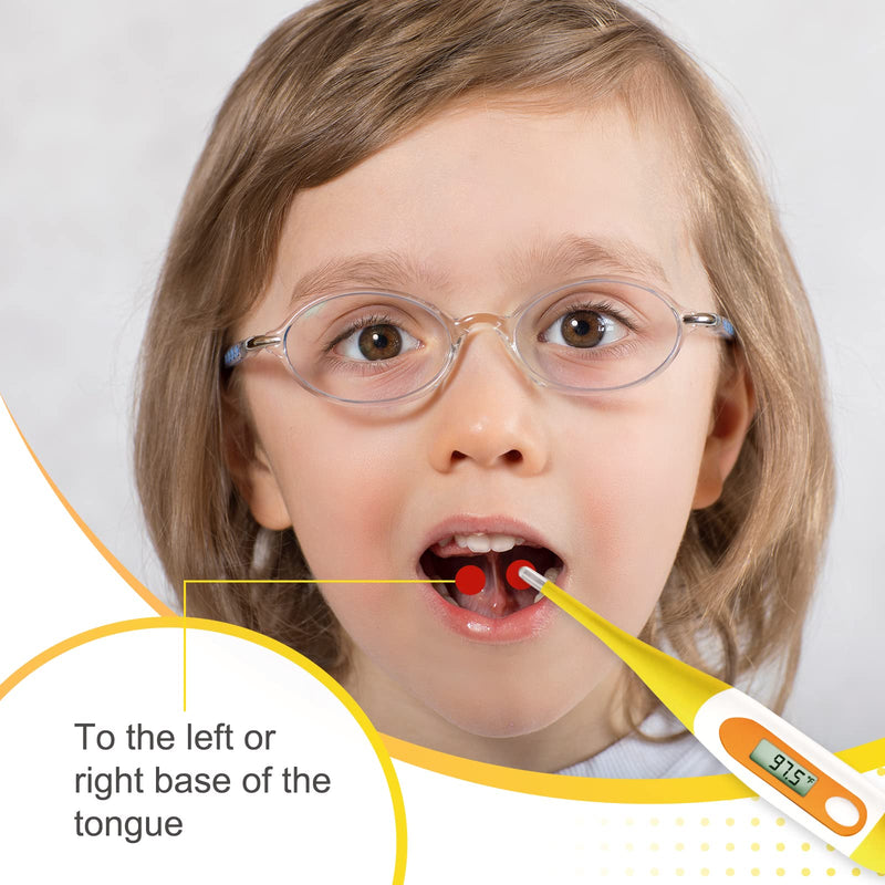 [Australia - AusPower] - Digital Oral Thermometer for fever adults: Rectal, Underarm & Mouth, Accurate & Fast, Easy@Home Body Medical Temperature Thermometer for Baby Kids & Adult, EMT-021N-Yellow. 