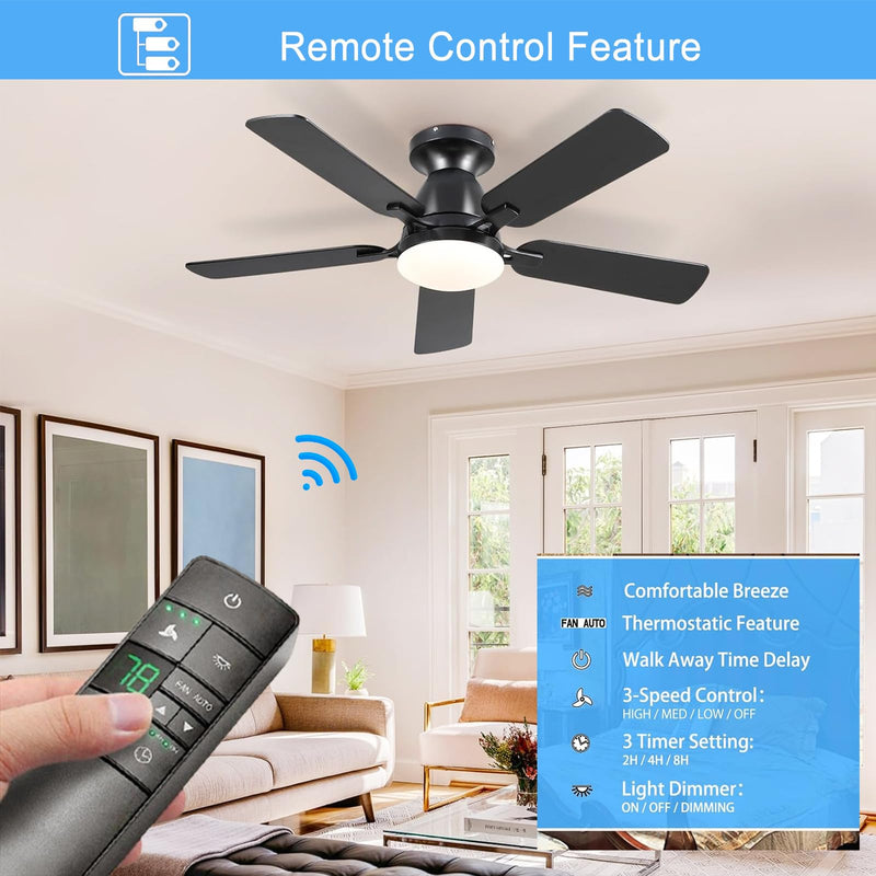 [Australia - AusPower] - Hampton Bay Ceiling Fan Thermostatic Remote Control Kit with Wall Holder for Hunter Home Decorators Harbor Breeze，3-Speed Light Dimmer Timer Replacement for HD3 TR222A 98108 98130 98101 98131 