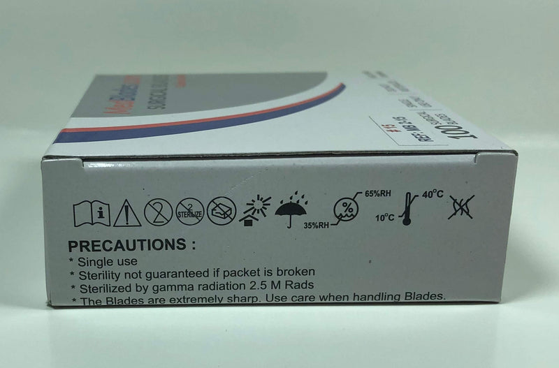 Box of 100 Carbon Steel Blades, Sterile, Individually Foil Wrapped. Dental, Surgical, Veterinary, Dermaplane, Hobby, Craft & More (# 12D, Carbon) # 12D