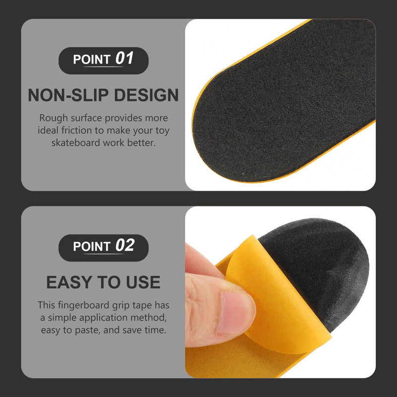 SUPVOX 10Pcs Fingerboard Grip Tape Foam Pads Adhesive Non Slip Finger Skateboard Tape for Mini Skateboard Tricks and Practice 3.85X1.29In