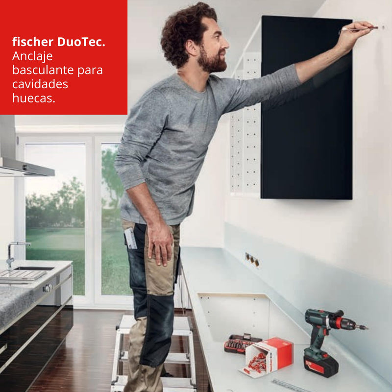 [Australia - AusPower] - fischer DuoTec 25/64" S PH LD, high-quality toggle-plug with panhead screw, 2-component-plug for fastening in plasterboard, gypsum fibreboard, wood, steel & plastic pannels, etc., 10 plugs & 10 screws DuoTec 10 