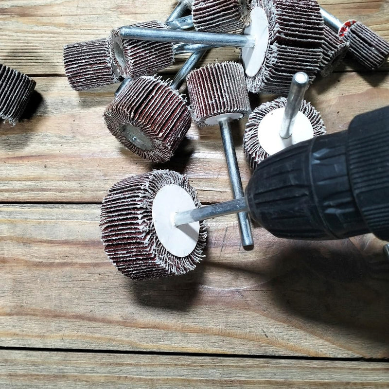 [Australia - AusPower] - 10 Pcs 90mm Extra Long Flap Wheels Sander, Extended 1/4'' Shank Abrasive Flap Wheel for Drill, Grinder, Rotary Tools (20/25/30/40/50mm) 