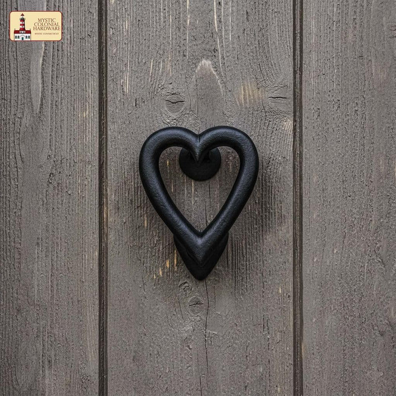Black Heart Door Knocker for Front Door 4.5 X 4 Inch Solid CAST Iron Victorian Colonial Black Heart - 4.5 Inch