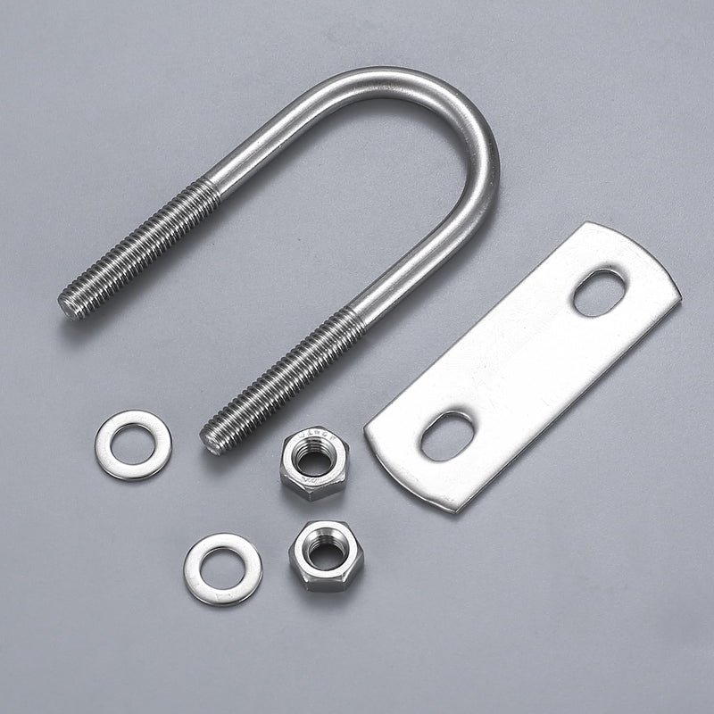 [Australia - AusPower] - 6 Pack Round U-Bolts, Stainless Steel U-Bolts with Frame Plates and Nuts, 1"/25mm Inner Width 2.75"/70mm Length, U Shaped Bolt for Automobiles Trailer, Ski Boat, Sailboat(Round, 1"/25mm) Round, 1"/25mm 