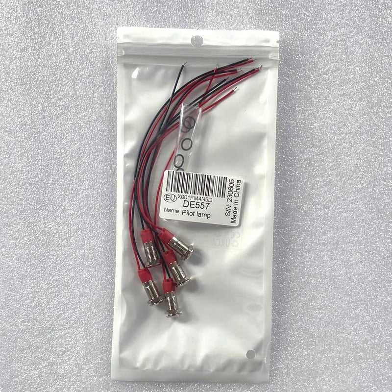 [Australia - AusPower] - 5pcs 8mm LED Metal Indicator Light AC/DC 12-24V Waterproof Signal Lamp Pilot Dash Directional with Wire Multicolored AC/DC 12-24V 