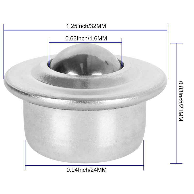 [Australia - AusPower] - 16PCS 5/8" Roller Ball Transfer Bearings CY-15H Carbon Steel Ball Transfer Bearing Casters Universal Base Conveyor Roller Ball 
