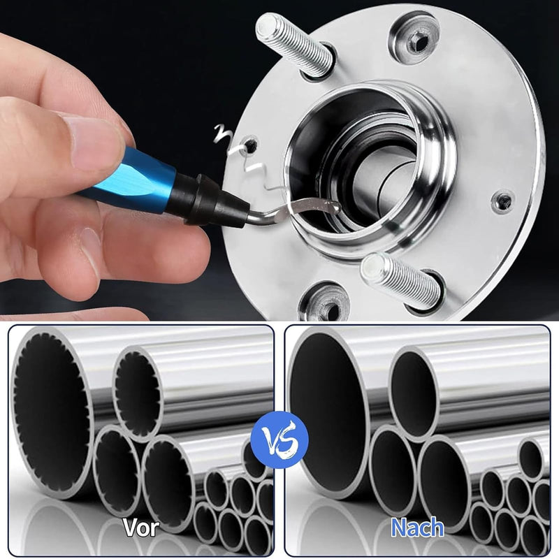 [Australia - AusPower] - Deburring Tool Light Blue, Metal Deburring Tool 3D Print, with 10 Replacement Blades and 5 Diamond Files, Hand Deburrer, for 3D Printer, Plastic, Aluminium 