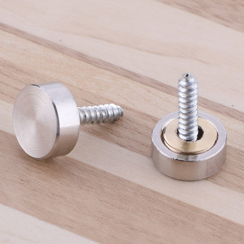 [Australia - AusPower] - 20 PCS Screw Covers Decorative Caps (Solid Brass Construction) Mirror Screws Fasteners, 3/5" Diameter, Brushed Stainless Steel 3/5 Inch Brushed Finish 