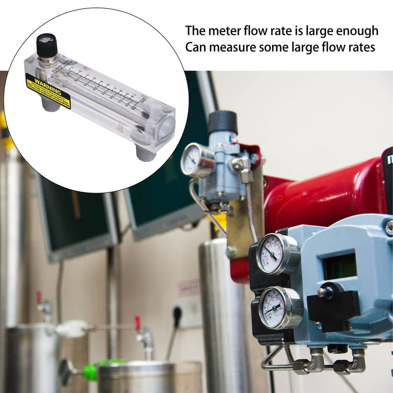 [Australia - AusPower] - 0.1-1GPM Liquid Flowmeter Adjustable Panel Mount Type Acrylic Transparent Water Meter 1/4in Thread for Rate of Liquid Medium 