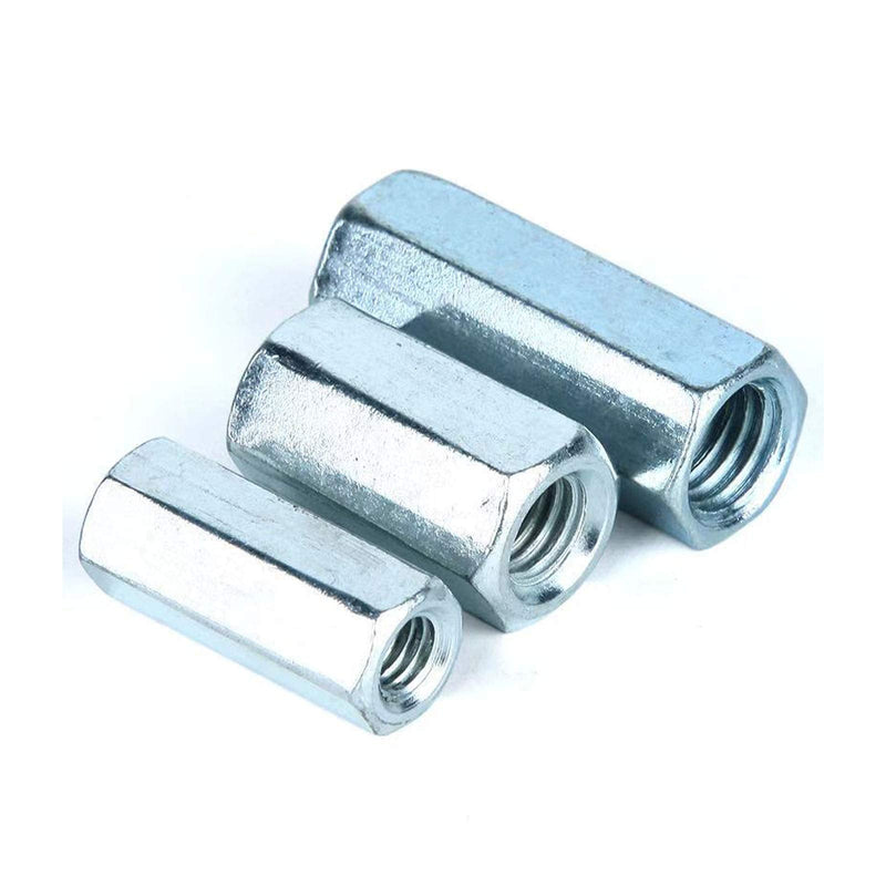 [Australia - AusPower] - 5 Pcs M12 x 1.75 x 36mm Long Rod Coupling Round Rod Nut Connector Zinc Plated Joint Nut Industrial Construction Fasteners M12x1.75x36mm(Round) 