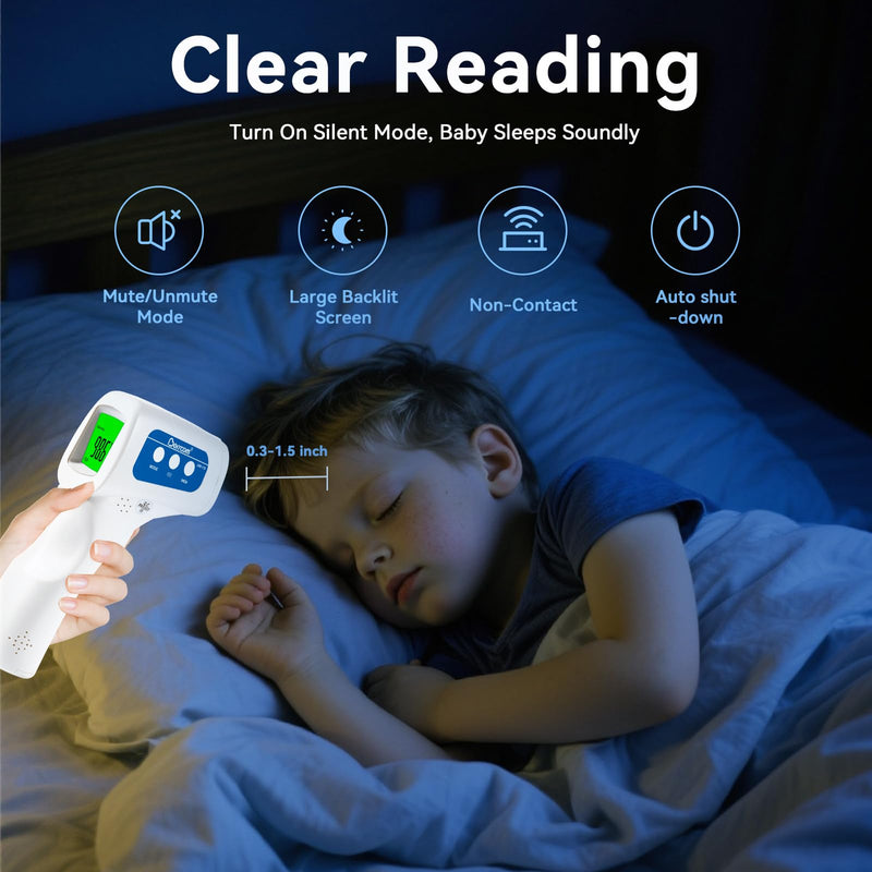 [Australia - AusPower] - Berrcom 3-in-1 Contactless Infrared Forehead Thermometer for Fever Check | for Babies, Kids & Adults | 2-Pack | Batteries Included | JXB-178 (White) Navy blue 