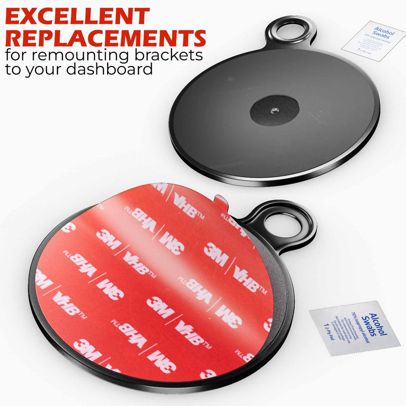[Australia - AusPower] - Dashboard Pad Mounting Disk for Suction Cup Mount - 3M Dashboard Sticky Pad for Car Phone Holder - Ultra Sticky Adhesive Replacement Disc for Garmin Dash Cam, GPS, iOttie Car Mount - 75mm 2-Pack 