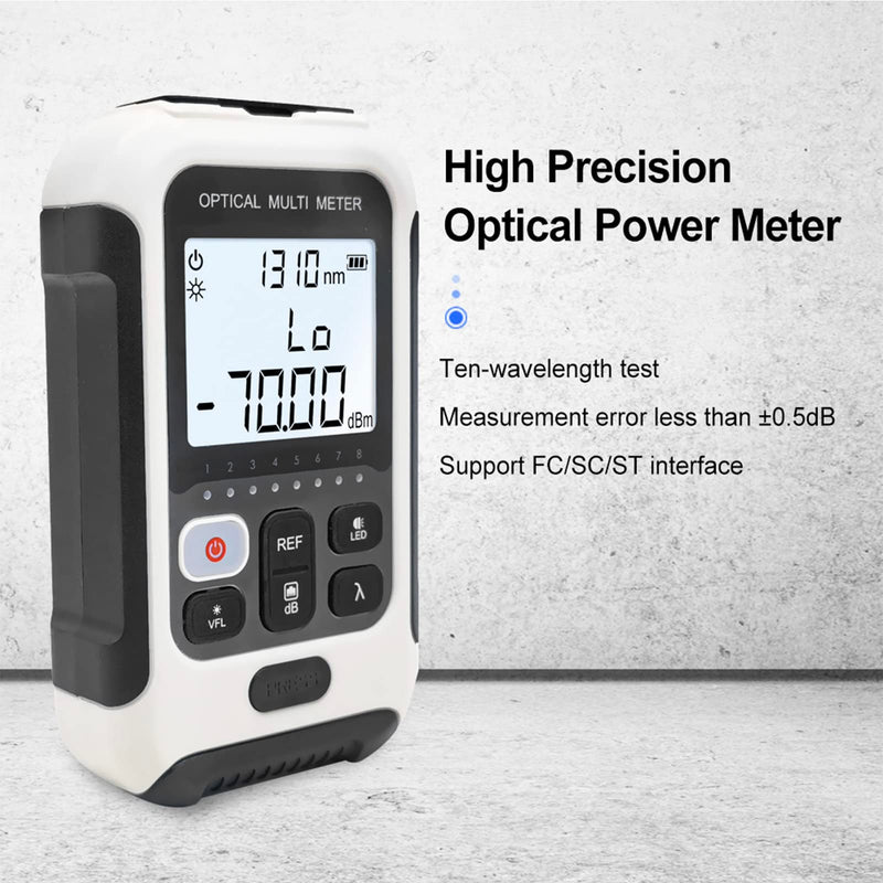 [Australia - AusPower] - Optic Fiber Power Meter, Universal Interface Fiber Tester, Multifunctional High Accuracy Fiber Optic Tester for Communication Engineering, Visual Fault Locator 