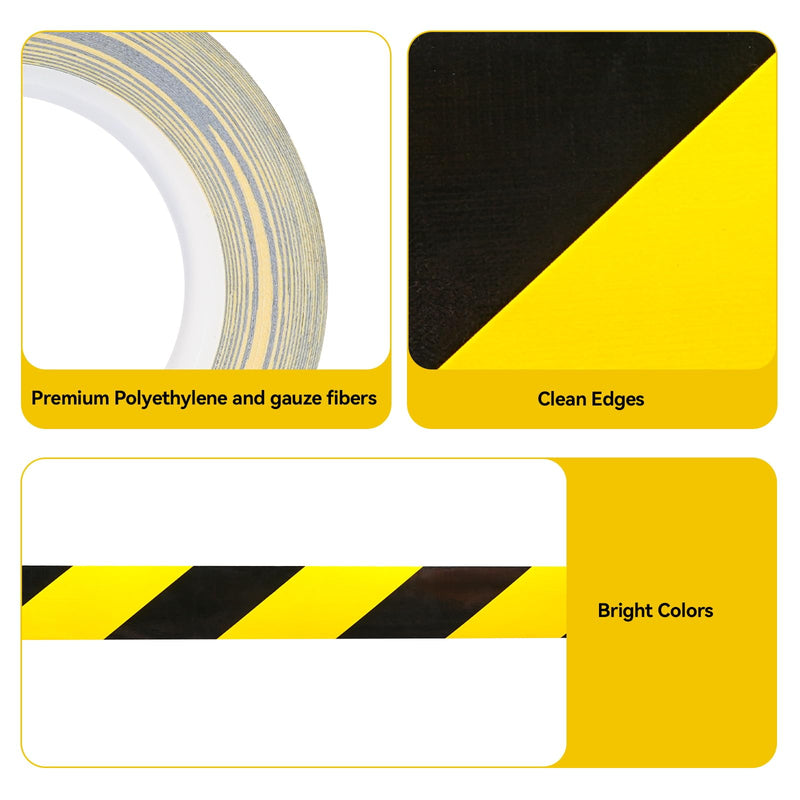 Black and Yellow Heavy Duty Duct Tape 2 in x 120 ft | Water-resistant, tearable tape with strong adhesive for repair, packing, crafts and automotive use 2In X 120ft Multicolored