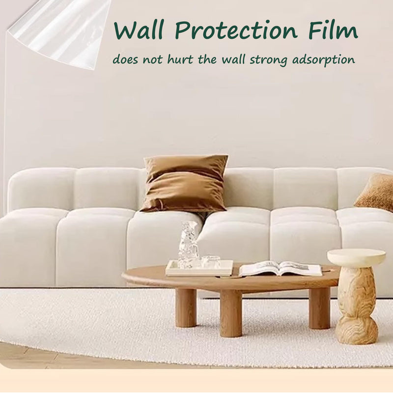 Clear Electrostatic Wall Protective Film, 15.7" x 118" Static Cling Contact Paper, Paint Safe Removable Sheet for Kitchen Backsplash & Furniture