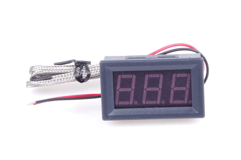 [Australia - AusPower] - DC 12V 24V (4V-28V) Red Fahrenheit Digital Temperature Meter -76℉~999℉ LED Display with Industrial Grade 0.5m K-Type Thermocouple Temperature Sensor M6 Probe 