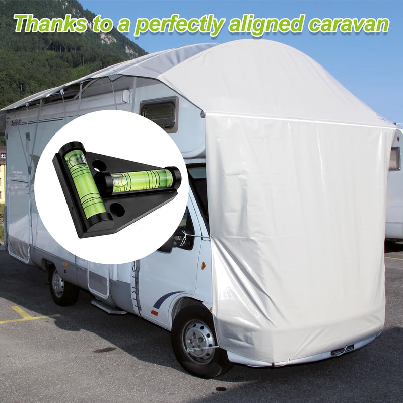 [Australia - AusPower] - Lectorias Spirit Level (6 Pieces), Magnetic Cross Spirit Level, Camping Motorhome Gadgets, Mini Spirit Level Caravan, T-Spirit Level Black, for Furniture, Trailers, Tripods, Camera Equipment 