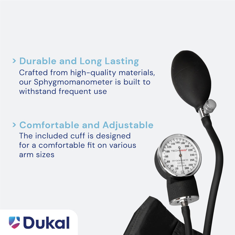 [Australia - AusPower] - Standard Manual Blood Pressure Cuff | Precise Monitoring Blood Pressure Cuff Manual and Sphygmomanometer | Black Nylon BP Cuff Manual 