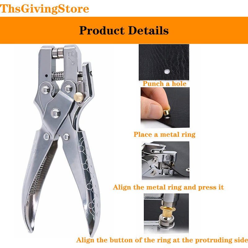 100PCS Eyelets/Grommets Tool Kits with 3/16 Inch Eyelet Hole Punch Pliers,Metal Grommet Kit with Plastic Storage Case Perfect,Grommet Eyelet Plier Set for Leather Cloth Shoe Eyelet Repair DIY Crafts