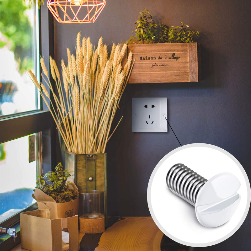 [Australia - AusPower] - 240 Pcs Wall Switch Plate Screws 5/16 Inch Long 6-32 Thread Switch Cover Metal Panels Screws Oval Head Replacement Socket Screws Milling Slot Screws for Wall Light Switch Panels 240 