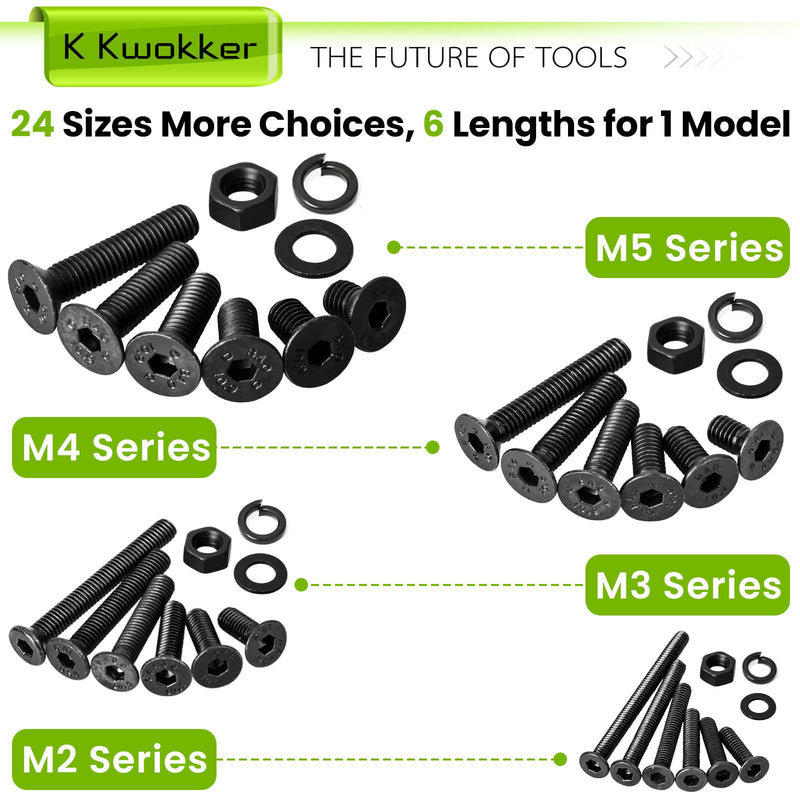 [Australia - AusPower] - M2 M3 M4 M5 Hex Socket Screws Set and M2 M3 M4 M5 Hex Flat Bolt Kit 