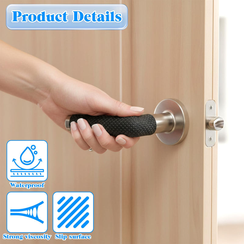 1 Rolls Rubber Grip Tape, 0.8In x 16Ft Ultra Strong Waterproof Anti Slip Tape, Non Slip Step Strips Tapes, Making Handles or Contact Surfaces Safer with Enhanced Grip and Comfort (Black)